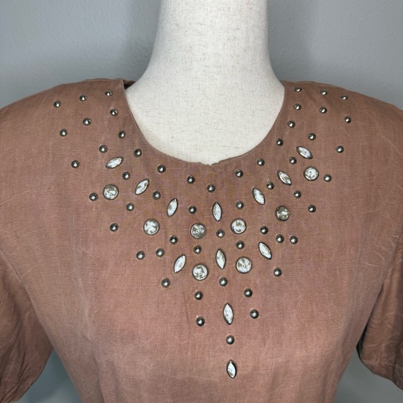 Vintage Scarlett Dress – Ruched Waist with Gem Embellishment | Size 11/12 - Picture 3 of 10